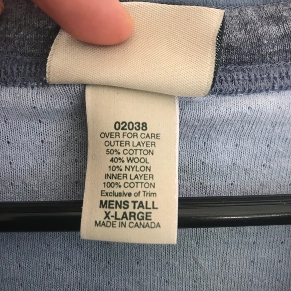 Men's LL Bean Wool/Cotton Blend Henley - Picture 4 of 4